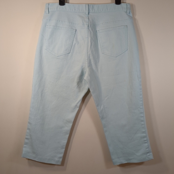 Talbots women's Capri jeans, blue/green, size 12 - Picture 3 of 7